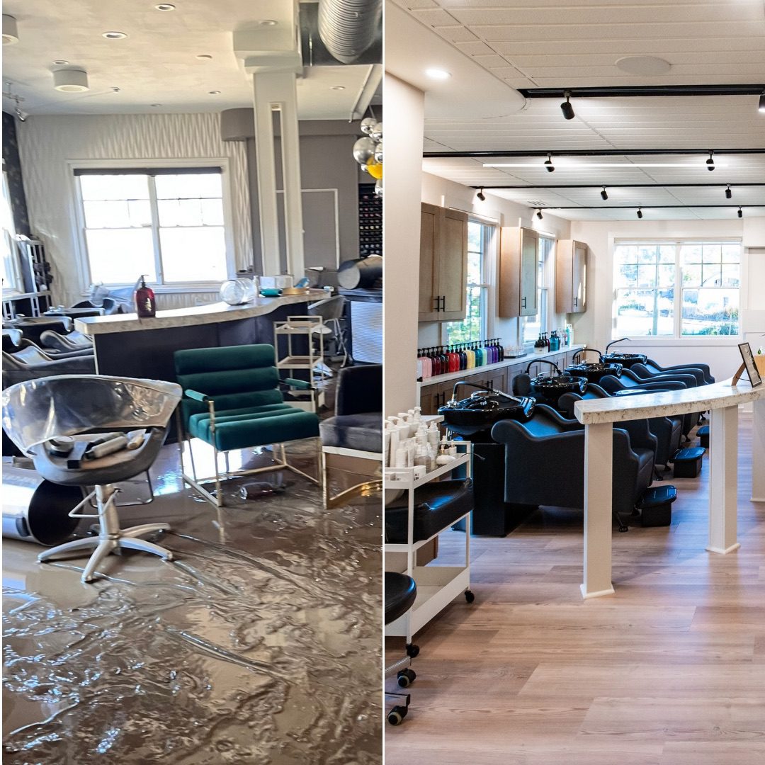 Wink Salon, Before and After, Hurricane Helene, Reconstruction